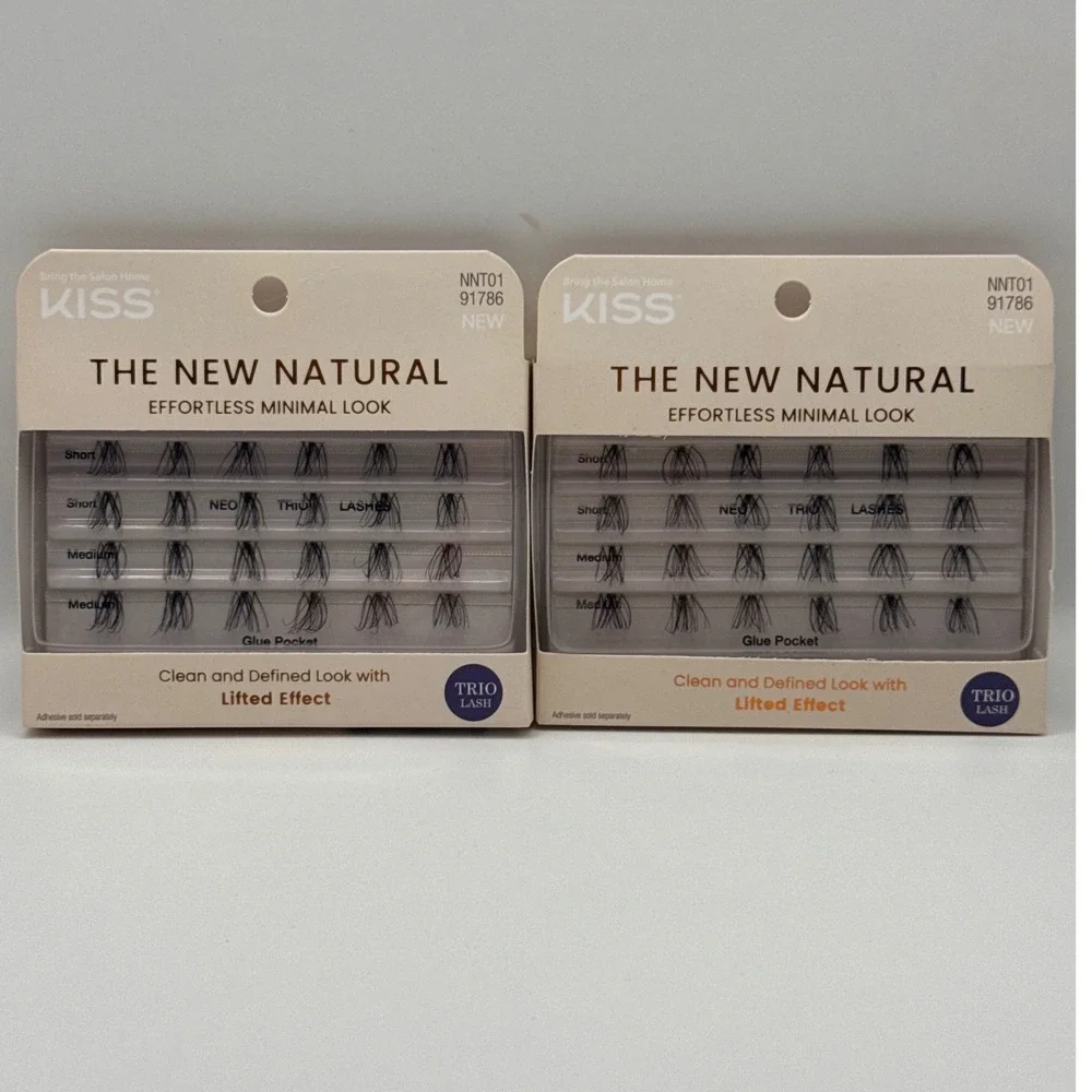 KISS The New Natural Trio Lashes NNT01 91786 Effortless Minimal Look 2 Packs NEW